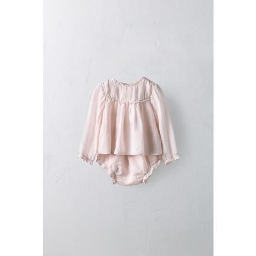 1-24 MONTHS/ 100% RAMIE BLOUSE AND BLOOMERS SET LIMITED EDITION - Pearl gray | ZARA United States