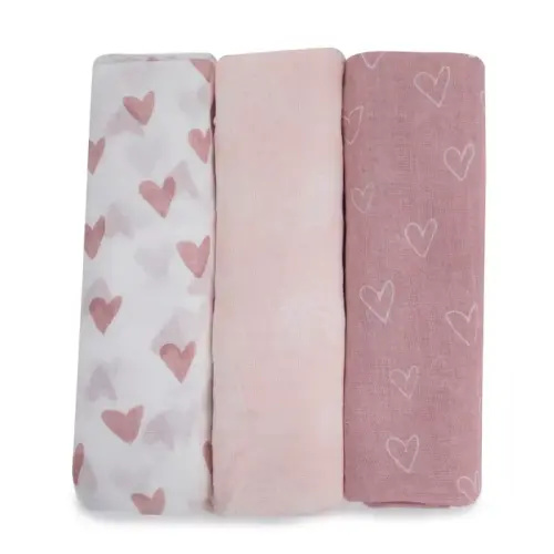 Bubba Nordic Muslin Wrap Berry/Rose 3 Pack | Baby Bunting AU