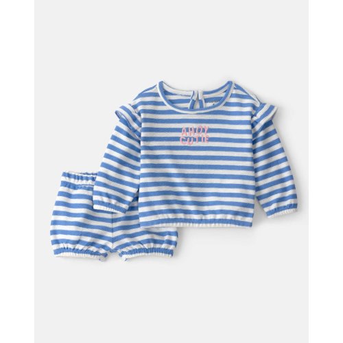 Baby Girl 'Ahoy Cutie' 2-Piece Top & Short Set - Blue | Carter's