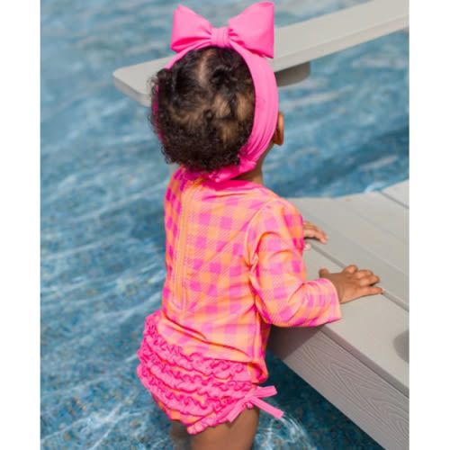 Long Sleeve One Piece Rash Guard | RuffleButts & RuggedButts