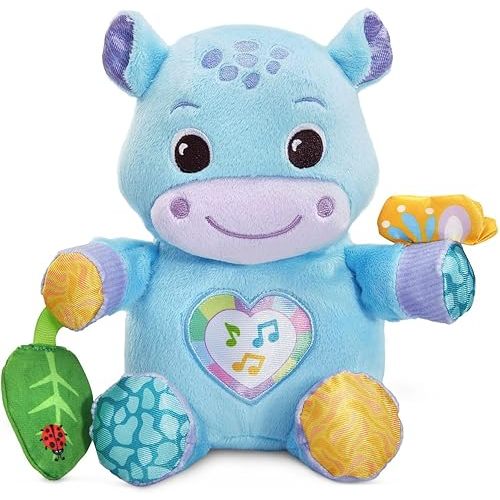 VTech Baby Hug-a-Hippo Musical Plush Toy with Lights and Textures, Blue
