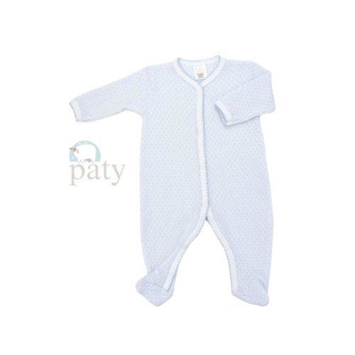 219 LS Footie blue/blue - Spoiled Sweet Boutique