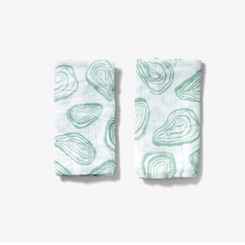 Burp Cloth Set - Oyster in Agave | Lewis