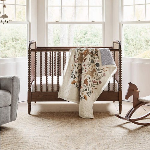 Jenny Lind Heirloom Deep Brown Wood Convertible Baby Crib with Toddler Bed Rail