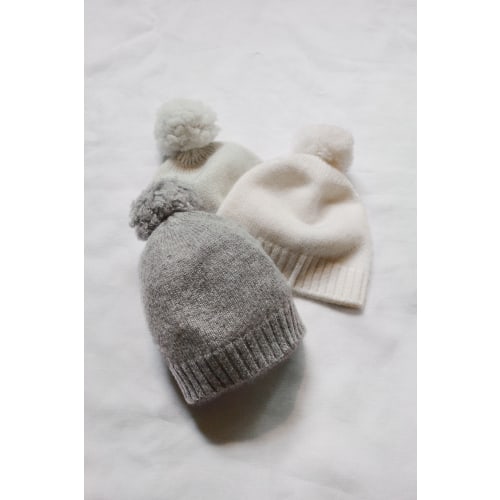 Cashmere Pom Pom Hat Gema (Ivory)