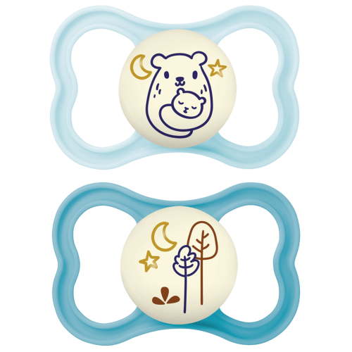 MAM Air Night Pacifier, 6+ Months, Boy, 2 Pack