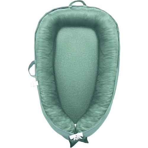 Baby Lounger - Baby Lounger for Newborn 0-24 Months, Baby Nest Breathable & 100% Cotton and Velvet Cover Adjustable Portable Infant Lounger, Co Sleeper for Baby in Bed, Baby Essentials and Gifts