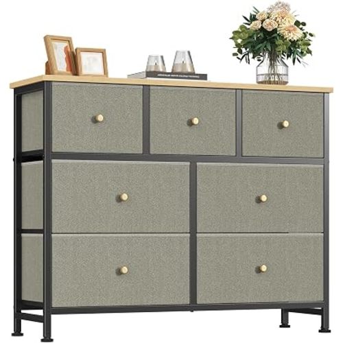 Fabric Dresser for Bedroom with 7 Drawers, Chest of Drawers