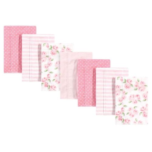 Little Treasure Baby Girl Cotton Flannel Burp Cloths 7pk, Beyoutiful, One Size