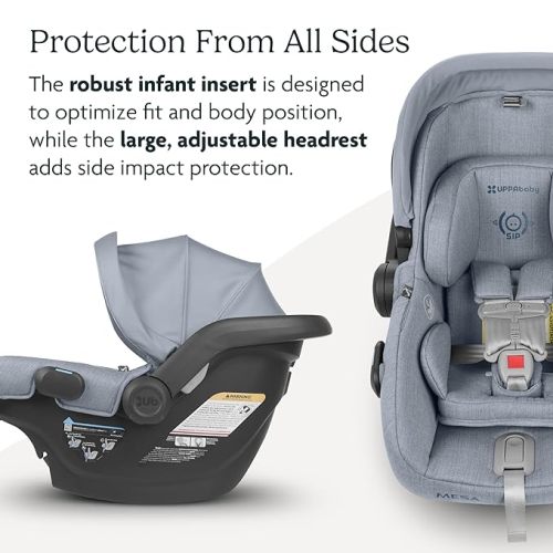 UPPAbaby Mesa V2 Infant Car Seat/Easy Installation/Innovative SmartSecure Technology/Base + Robust Infant Insert Included/Direct Stroller Attachment/Stella (Grey Mélange) - Stella (Grey Melange)