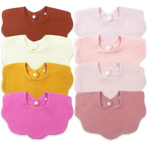 Muslin Baby Drooling Bibs Unisex Soft & Absorbent Multi-Layer Baby Bibs for Drooling and Teething Boys Girls