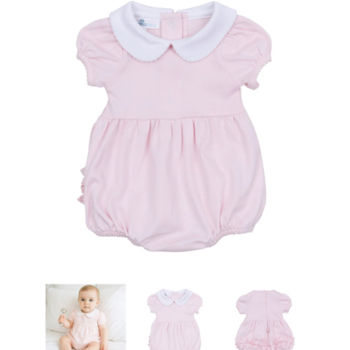 Essentials Solid Collared Ruffle Bubble - Pink – Magnolia Baby