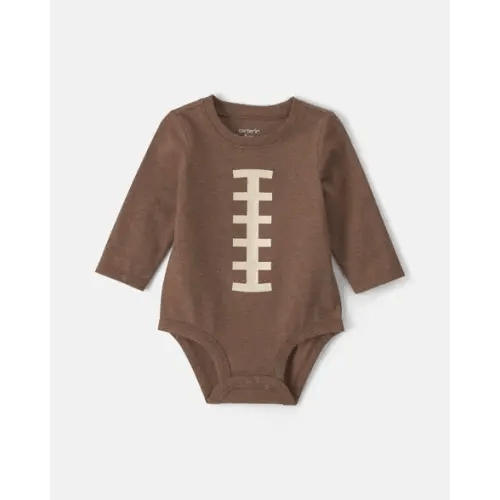 Baby Boy Football Long-Sleeve Graphic Bodysuit - Brown | Carter's
