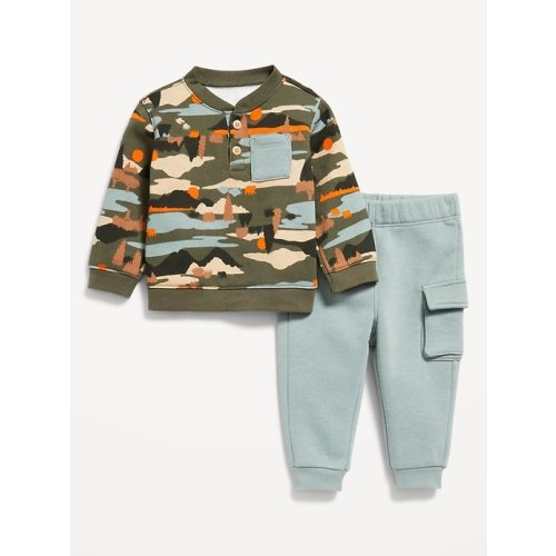 Henley Sweatshirt and Cargo Sweatpants Set for Baby