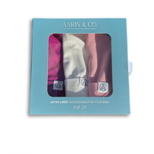 Newborn Satin Lined Jersey Beanie Gift Set-Girl – Aarin & Co.