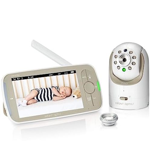 Infant Optics DXR-8 PRO Video Baby Monitor, 720P HD Resolution 5" Display, Patent-Pending A.N.R. (Active Noise Reduction), Pan Tilt Zoom, and Optical Zoom Lens