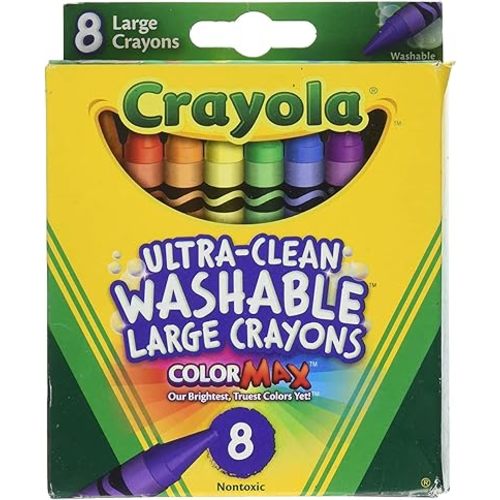 Crayola Washable Crayons, Large Size, 8 Colors, Pack of 1