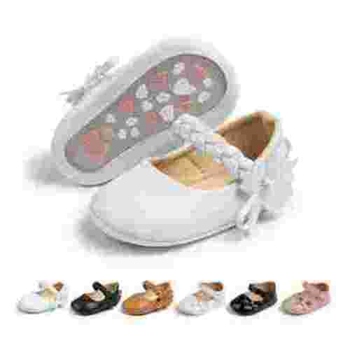 Bonario Baby Girls Dress Shoes Infant Mary Jane Flats Bowknot Soft Sole Crib Shoe for Newborn 3-18 Months