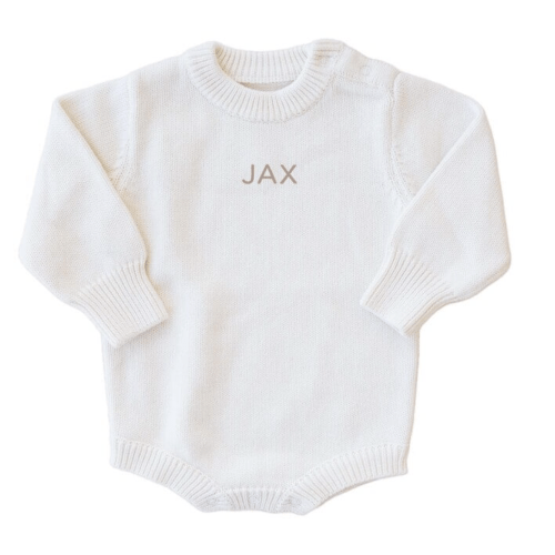 Personalized Knit Sweater Bubble Romper | Solid