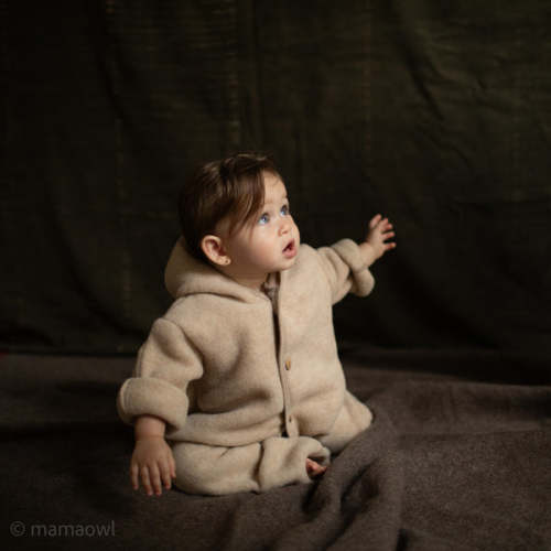 Baby/Kids’ Merino Wool Fleece Suit in beige - sizes 0 months-4 years
      
      
       – MamaOwl