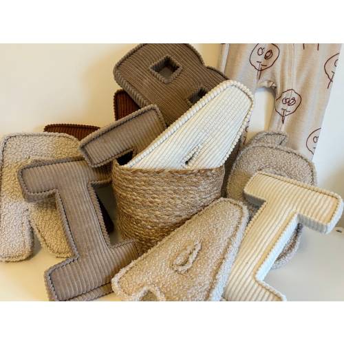 Neutral nursery decor fabric letters
