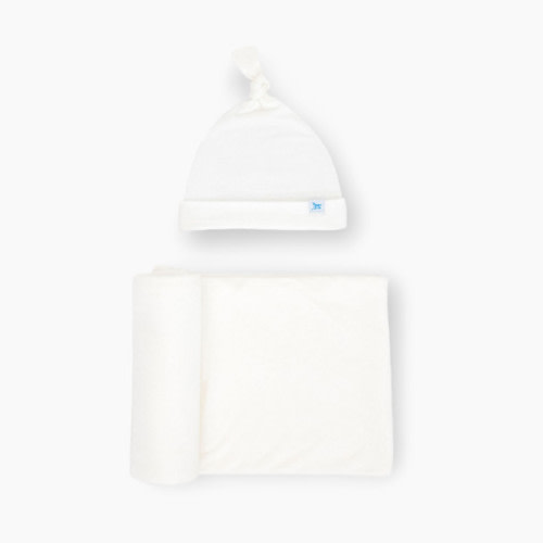 Little Unicorn Stretch Knit Hat & Swaddle - White
