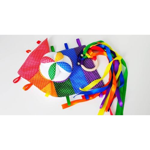 Baby Montessori Set 3 Items gripping Ball Teething Ring Label Square Comforter - Etsy