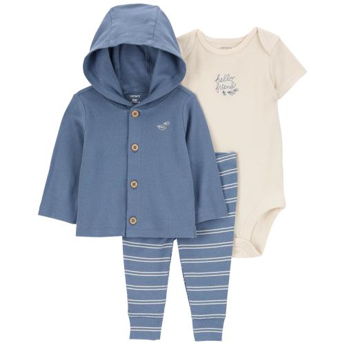 Baby 3-Piece Little Cardigan Set - Style,Blue/White