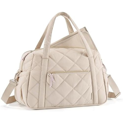 mommore Diaper Bag Tote, Large Baby Bag Expandable for 2 Kids/Twins, Lightweight Mommy Bag Quilted Tote Bag Travel Hospital