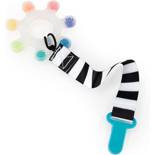 Sassy Rainbow Star Teether with Keeper | Textured Silicone Teether for Teething | Ages 3+ Months and Up