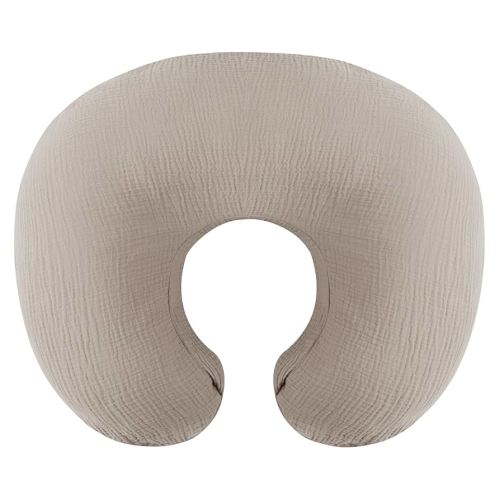 Onacosht Muslin Nursing Pillow Cover Soft 100% Cotton Feeding Pillow Slipcover Fits Standard Infant Nursing Pillow for Baby Boy and Girl, Fog