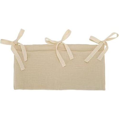 Baby Bedside Hanging Storage Bag 2 Pockets Organizer for Baby Cribs and Toys Multifunctional Hanging Pocket Cotton Organizer (Cereal)