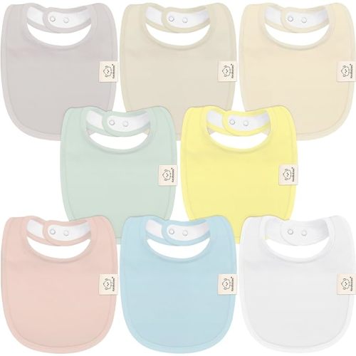KeaBabies 8pk Organic Baby Bibs (Dawn)