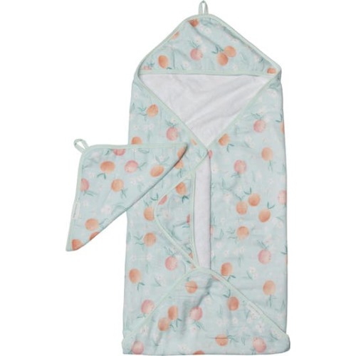 Print Muslin Hooded Towel & Washcloth Set