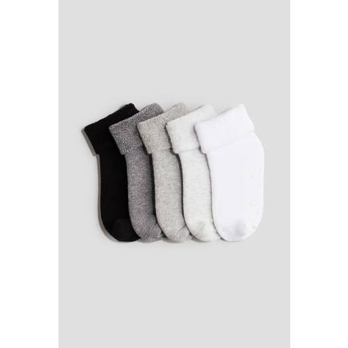 5-PACK NON-SLIP TERRY SOCKS