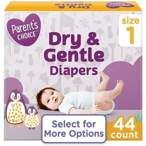 Parents Choice Dry & Gentle Diapers Size 1, 44 Count