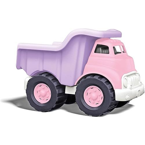 Green Toys Dump Truck in Pink Color - BPA Free, Phthalates Free Play Toys for Improving Gross Motor, Fine Motor Skills. Play Vehicles