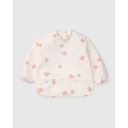 Long Sleeve Bib - Pink Seashells