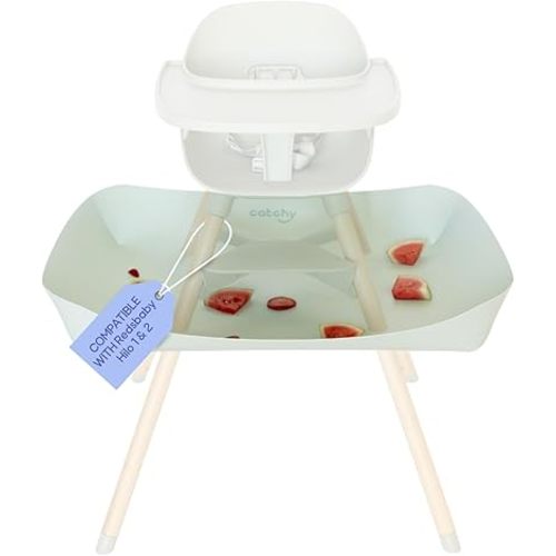 CATCHY -Food Catcher- Compatible with Lalo The Chair High Chair +11 Other High Chairs -Highchair Sold Separately- Baby & Toddler Food & Mess Catcher -Premium Linen Inspired- Under High Chair Accessory