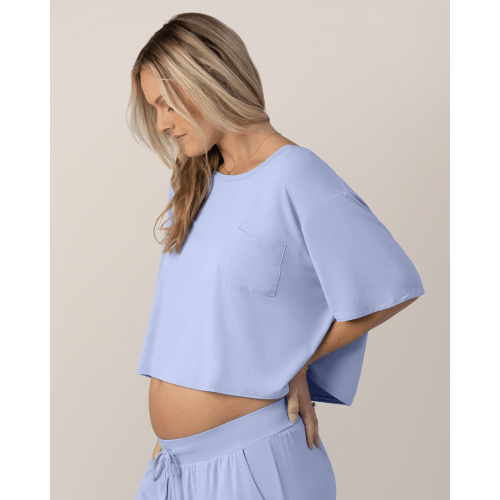 Aria Bamboo Casual Cropped Short Sleeve Top