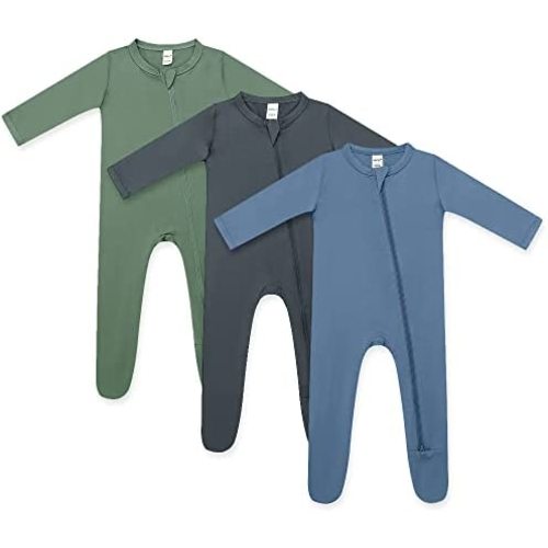 HAPIU Rayon from Bamboo Baby Footed Pajamas, 2 Way Zipper YKK, Footie for Baby Boy Girls, Newborn-24 Months