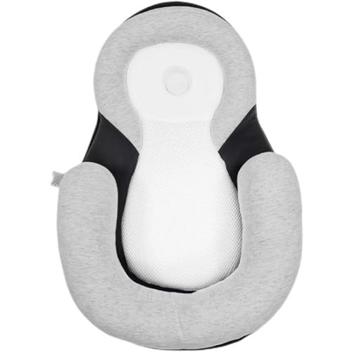 Adjustable & Portable Infant Sleeping Bed - Ultra-Soft, Breathable Memory Foam Lounger for Newborns (0-6 Months) - Travel-Friendly and Secure Floor Bed for Cozy Naps (Deep Black)