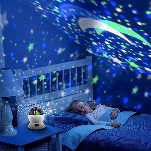 MOKOQI Star Projector Night Lights for Kids With Timer, Gifts for 1 - 14 Year Old Girl and Boy, Room Lights for Kids Glow in The Dark Stars and Moon can Make Child Sleep Peacefully and Best Gift-White