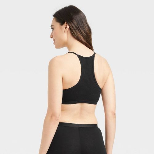 Women's Unlined Nursing Bralette - Auden™ Black L: Racerback, Pullover, One-handed Cup Release, Maternity, Wireless