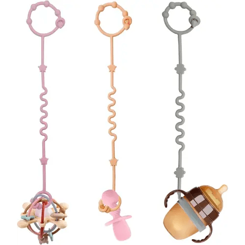 Toy Straps for Baby,RTMOK Silicone Setpacifier Clip,Applies to Car Seat Toy,Teether Toy,High Chair,Stroller Accessories,Baby Toy Clips,Cribs,Rocking Chair
