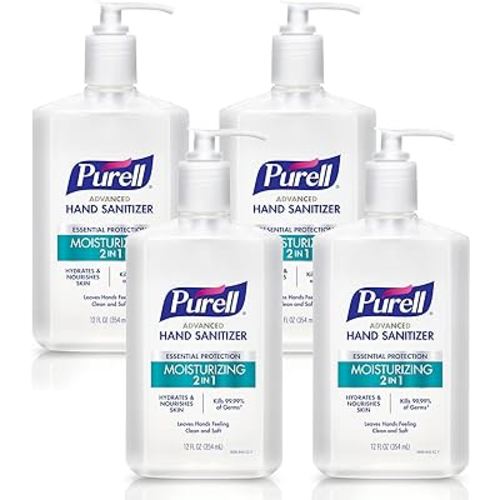Purell 2in1 Moisturizing Advanced Hand Sanitizer Gel, 12 oz Pump Bottle (Pack of 4) - 3698-06-EC