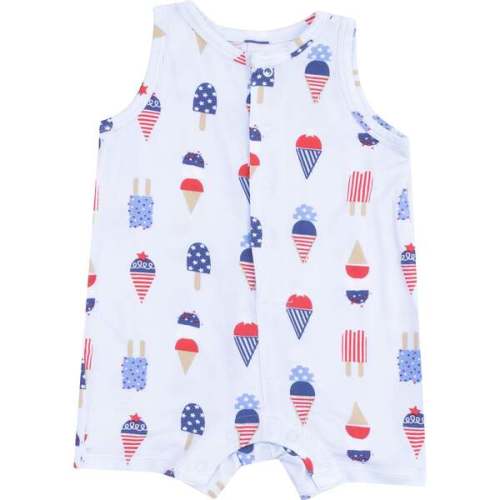 Sleeveless Shortie Romper, American Ice Cream, Blue - Angel Dear | Maisonette