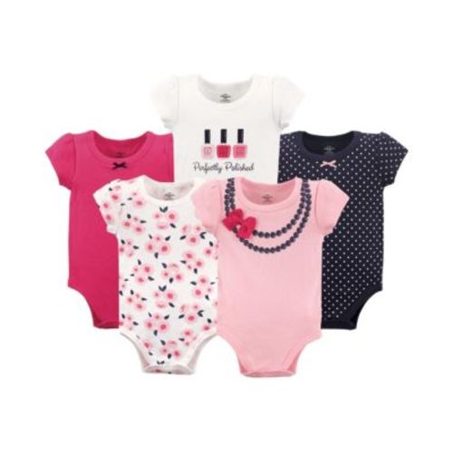 Big Girls Plus Treasure Cotton Bodysuits 5pk, Bow Necklace, 18-24 Months