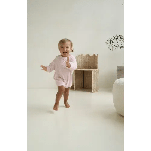 AVA CROCHET ROMPER - PINK (3-6 months)