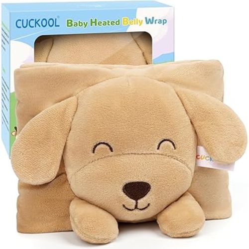 Baby Colic and Gas Relief, Heated Tummy Wrap for Newborns Belly Relief by Soothing Warmth, Baby Heating Pad Swaddling Belt Relief & Soothe Gas, Colic and Upset Stomach for Newborns to Toddler (Puppy)